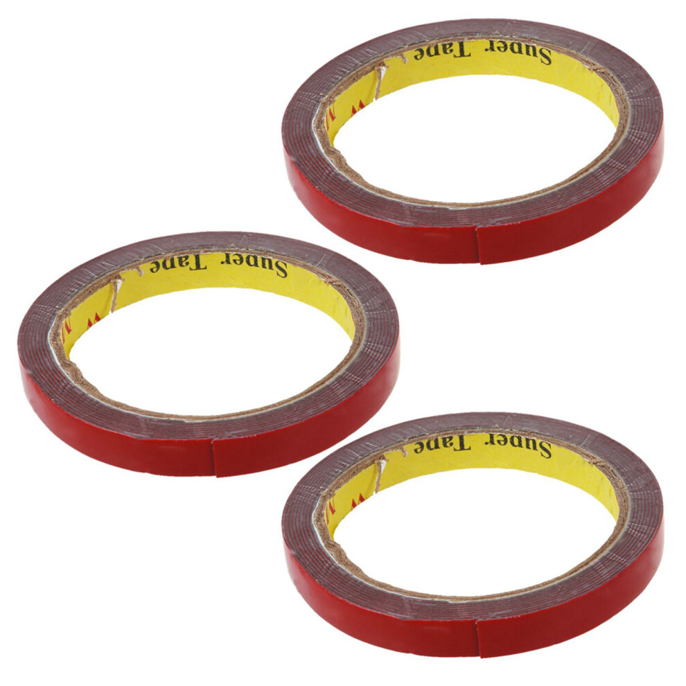 3X 3M Strong Permanent Double Sided Super Sticky Foam Tape Roll For Vehicle Car, 12Mmx3m Red 6132671381516