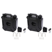 2X 5L Liters Black Fuel Tank Can Car Motorcycle Spare Petrol Oil Tank Backup Jerrycan Fuel-Jugs Canister with Lock&Key