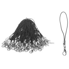 Cinghia del Cavo Lariat 100PZ Nero Lanyard Lobster Clasp per Cellulare / Unità USB / Portachiavi / Gioielli DIY