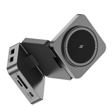 Estação de Encaixe 10 em 1 Liga de Alumínio Sucção Magnética Hub de Carregamento Rápido Sem Fio Hub USB Externo para Computador