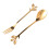 Tableware Gold Leaf Coffee Spoon Fork,12 Pack(6 Spoons 6 Forks) 4.7 Inches Tea Spoon Set 3