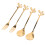 Tableware Gold Leaf Coffee Spoon Fork,12 Pack(6 Spoons 6 Forks) 4.7 Inches Tea Spoon Set 2