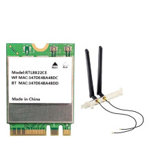 RTL8822CE WiFi Card 1200Mbps Dual Band 2.4G/5G M.2 Interface Bluetooth 5.1 with 8DBI Antennas for Windows 10/11