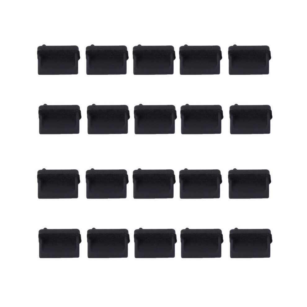 20 Pcs Silicone Usb Port Plug Dustproof Plug Stopper Protection Cap Black 6131627756408