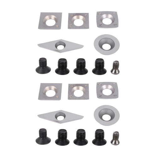 10Pcs Turning Carbide Cutter Inserts Combination Set for Wood Turning Working Lathe Tool with Screw