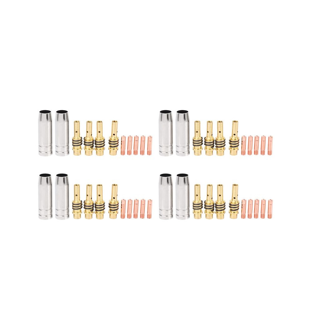 44Pcs Mig Welding Nozzle Welder Torch Nozzles Gold Tip Holder Contact Tips 0.040 Inch Gas Diffuser Set For Torches 6133443800020