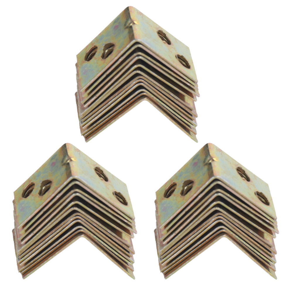 Metal Shelf Support 90 Degree Right Angle Bracket 36Pcs Brass Tone 6132295092836