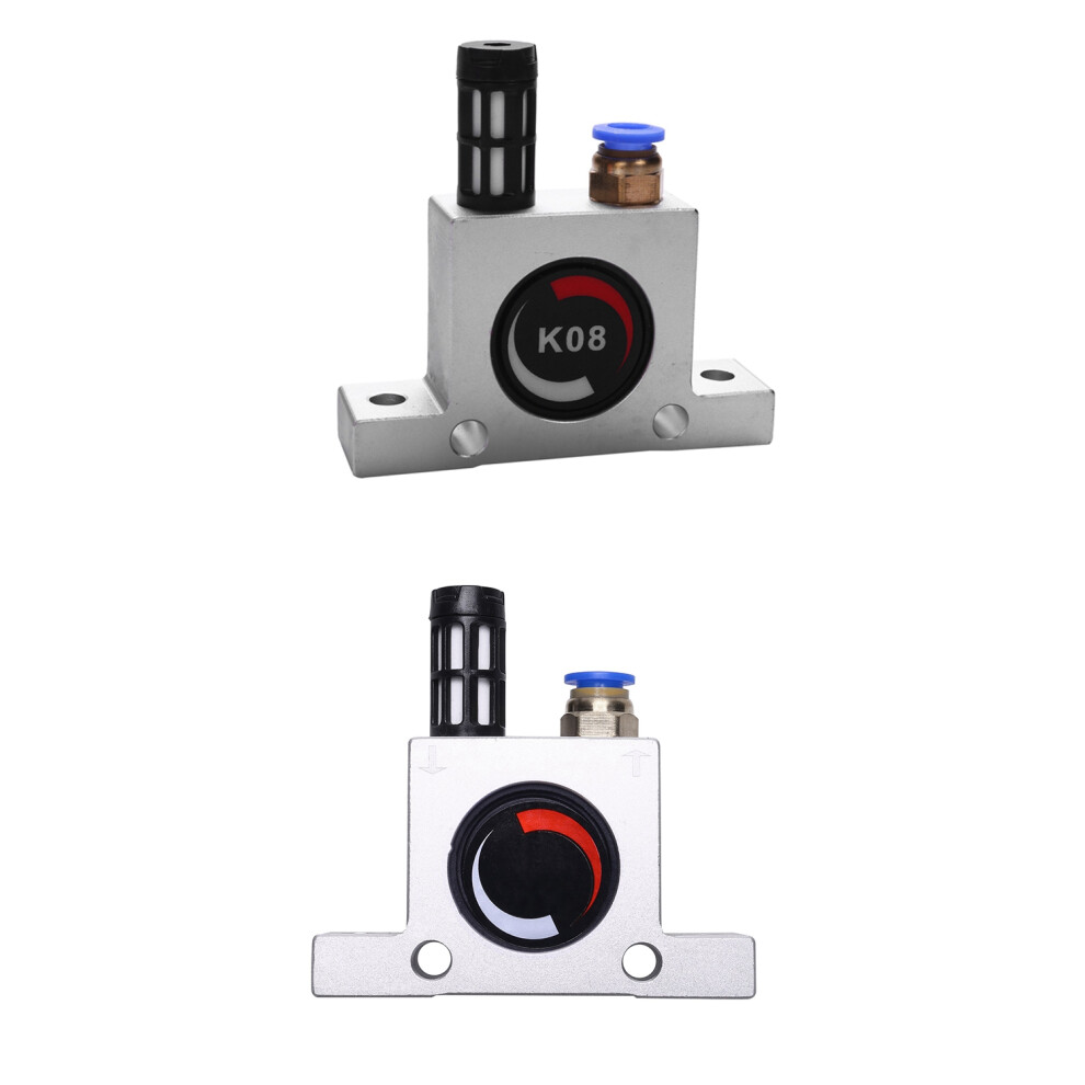 2Pcs 1/4 Pneumatic Turbine Vibrators Silent Industrial Vibrator For Hopper Industrial Pneumatic Vibrator, K8 & K10 Gray 4712208822969