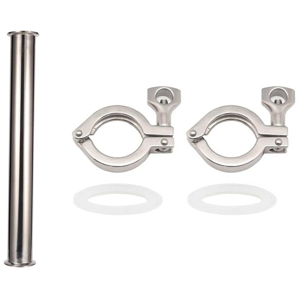2Inch Tri Clamp 51Mm Od Pipe Sanitary Spool Tube Length 458Mm With 2Pcs Tri-Clamp Steel Single Pin Heavy Duty Tri Clamp 4713458237848