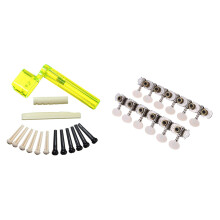 6 String Acoustic Guitar Nut Saddle Part & 6R6L 12 String Guitar Tuning Key Peg Tuner Machine Head String Tuner Button