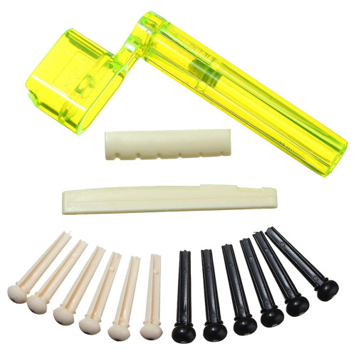 6 String Acoustic Guitar Nut Saddle Part & 6R6L 12 String Guitar Tuning Key Peg Tuner Machine Head String Tuner Button 1