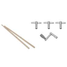 Beginner Musical Pair Wooden 5A Drumsticks Drum Sticks with Drum Keys 4 Pack Drum Tuning Key