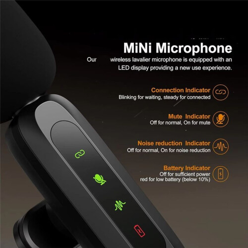 Wireless Lavalier Microphone for   Android Laptop Live Broadcast Gaming Interview Vlog Recording  Mic 2