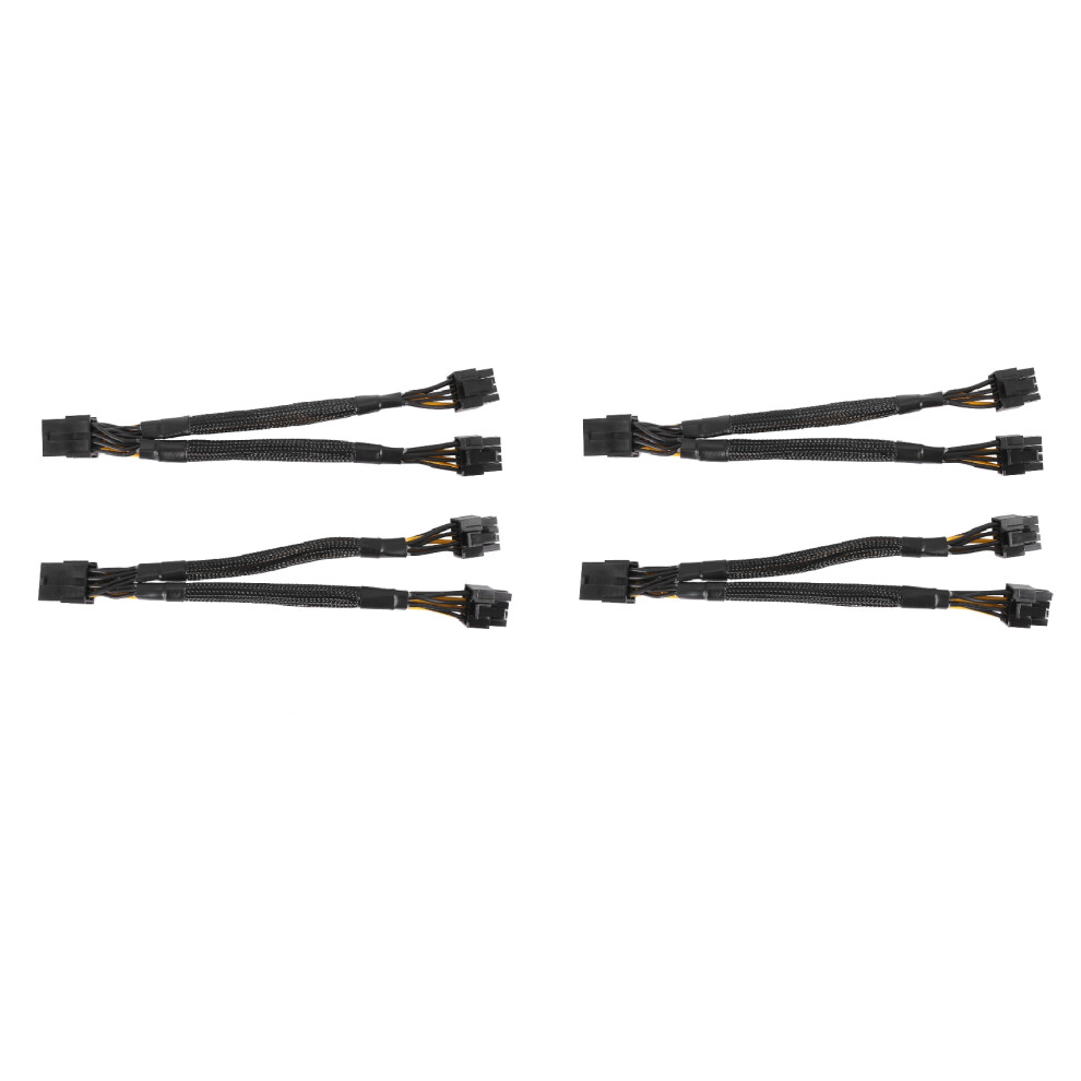 4Pcs Gpu Pcie 8 Pin Female To Dual 2X 8 Pin (6+2) Male Pci Express Power Adapter Braided Y-Splitter Cable,20Cm 4712419364517
