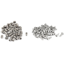 60Pcs M2 x 4mm Phillips Round Head Screws Bolt with 50Pcs M2.5 x 3mm Hex Socket Set Grub Screws Headless Cup Point