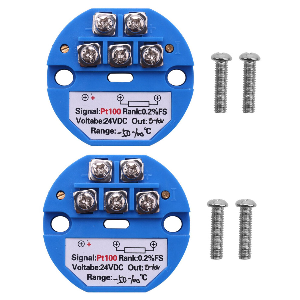 2X RTD PT100 Temperature Transmitter DC24V Minus 50 - 100 degree Output 0-10V