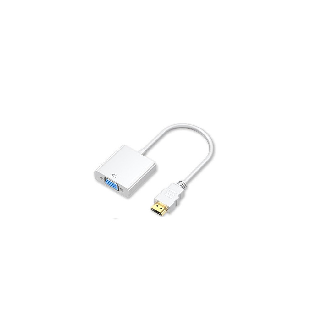 Hdmi To Vga Converter, High-Definition Adapter, Supports Computers, Televisions, Projectors (White) White 9426802941807