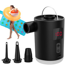 Portable Inflation Pump, Compact Air Pump for Inflatable Items, Rechargeable Compressor, Quick Inflation, Lamp for Camping, Hiking