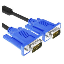 10 Meters Blue Head VGA Cable 3+5 core LCD Monitor Cable VGA 15-pin Black Wire Blue Head Cable, 0.6