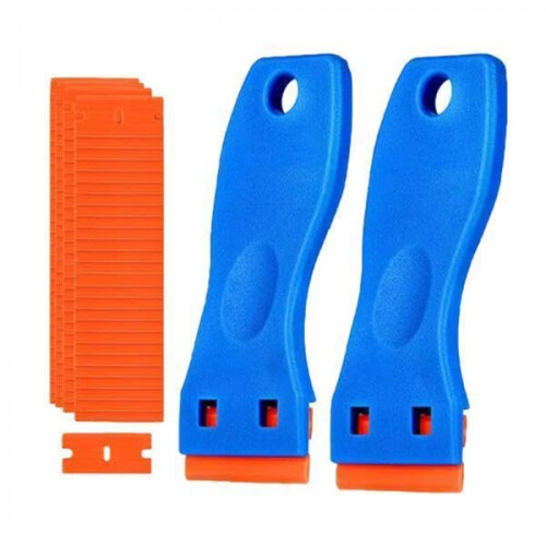 5x Cleaning Scraper Glass and Tile Scraper with Replaceable Blade and Contoured Grip Window Scraper Tool for Removing Stickers