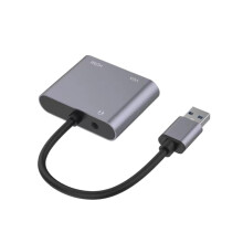 USB to VGA+HDMI+3.5 Audio Interface Conversion Cable Converter Computer Notebook to TV HD Cable