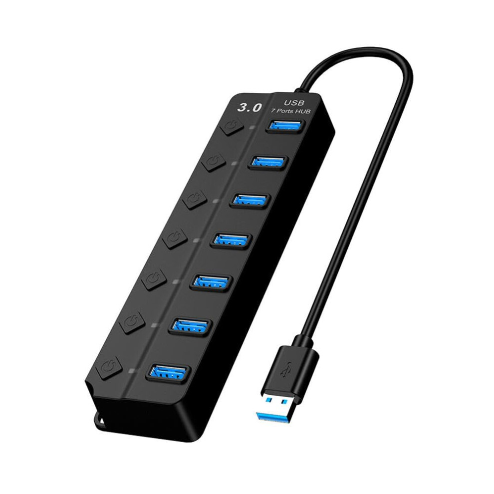 Home Office Usb Hub 3.0 Splitter 5Gbps High Speed 7 Port Computer Accessories Expander Adapter With Individual Switch 9426802942262