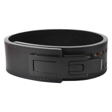 Fitness Lever Weight Lifting Leather Belt , 10cm Wide, Black, Size S