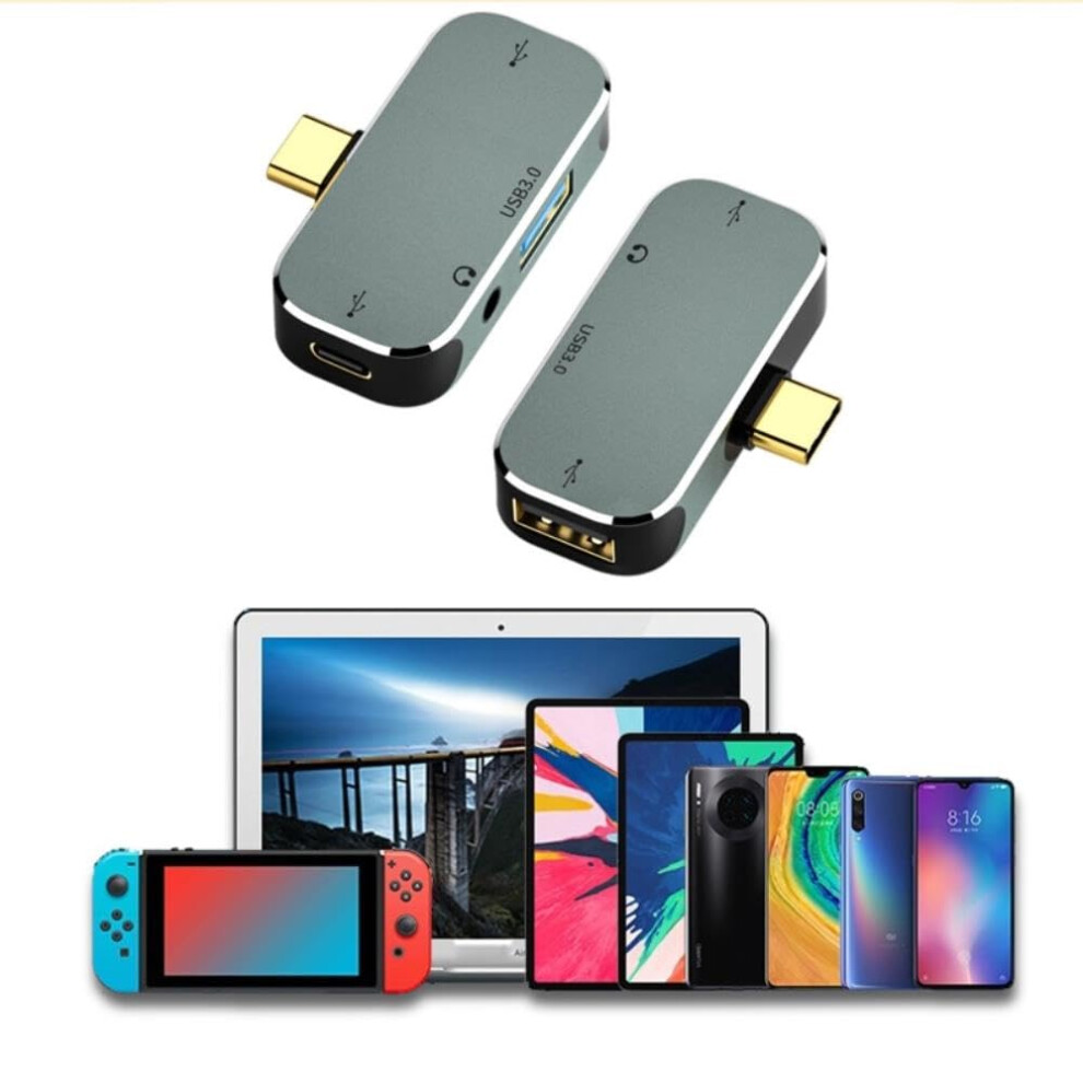 For 4 Port 1Xusb 3.0 Hub Splitter 1Xusb Hub 2.0 1X 3.5Mm Jack Charging Support Dongle For Mobile Pc Laptop, 8012111411707 9426802942316