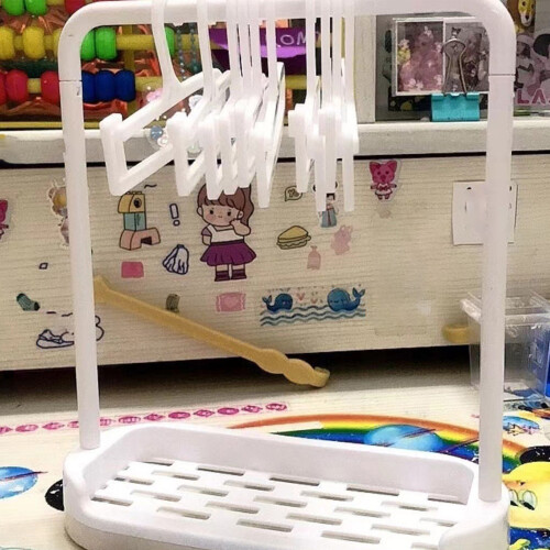 Miniature Clothes Rack Storage for 15cm 20cm Dolls-Drying rack 2