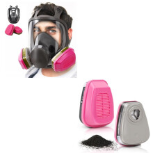 Full Face Respirator Mask with Filters, Reusable Anti-fog Gas Mask with 60926/60921 Filters