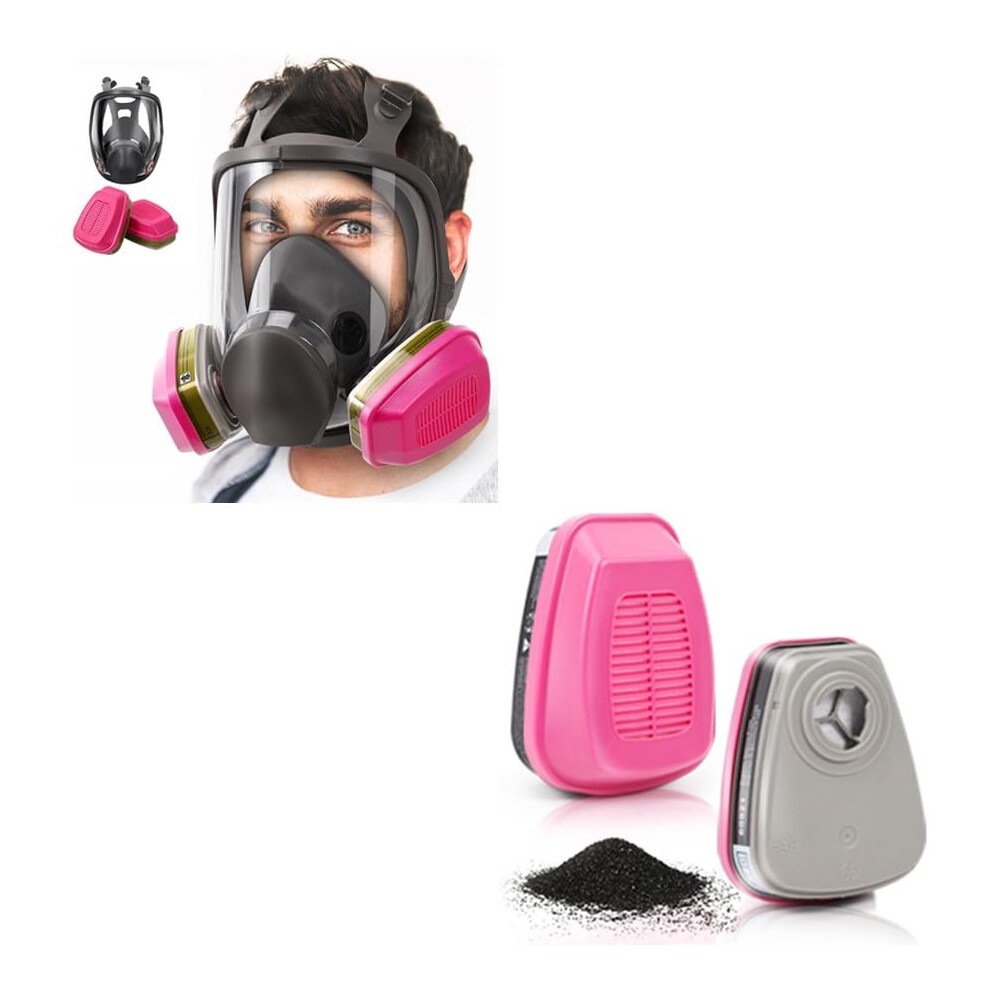 Full Face Respirator Mask With Filters, Reusable Anti-Fog Gas Mask With 60926/60921 Filters 9365049381468