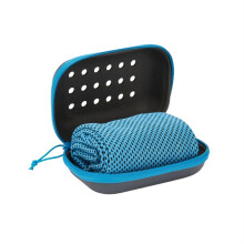 Sports Towel, Polyester Fibre, Cold Feel, Silicone Cover, QuickDrying 30x90cm Blue