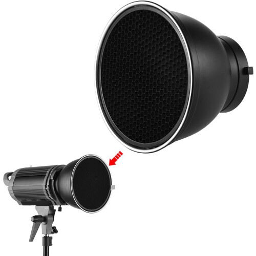 7inch Standard Reflector Diffuser Lamp Shade, Unique Reflective Texture, 60 Grid, Mount Studio Strobe Flash Light Speedlite, for Photography 2