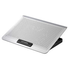 Professional Laptop Cooler Aluminum Alloy Stand 7-Levels Height Adjustment Silent Fan Dual Sturdy Metal Texture Gaming Office