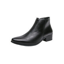 Men's Leather Ankle Boots Waterproof NonSlip Side Zip Formal Oxford Business Shoes Black 7 UK