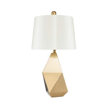 E27 Table Lamp Century Modern Metal Pyramid Pillar Table Desk Lamp, 22' H, Antique Bronze with Linen Shade Minimalist Bedroom Bedside Lamp