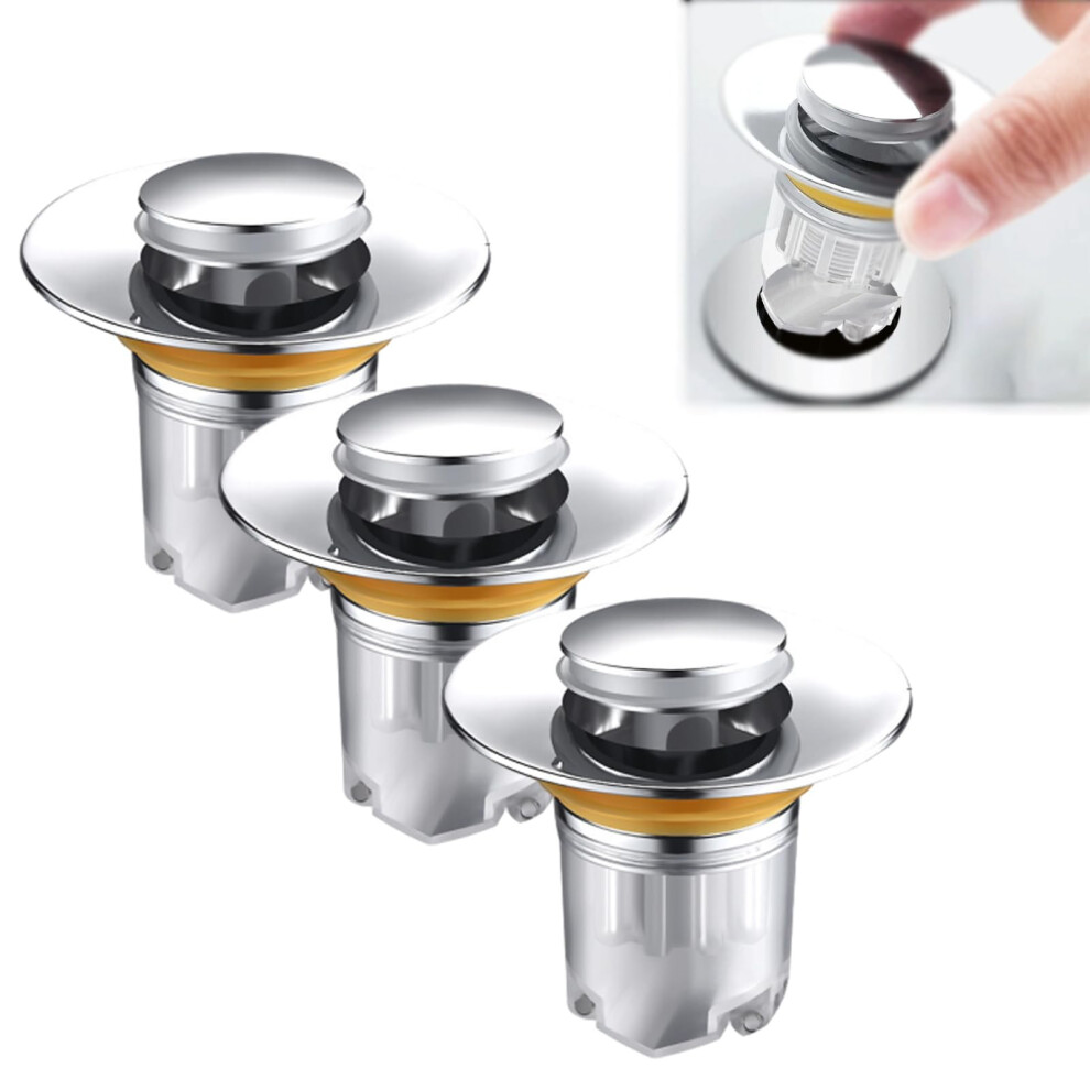 Bathroom Sink Plug Stopper, Upgraded Sink Bounce Core Drain Strainer (3Pcs) 9365049381093