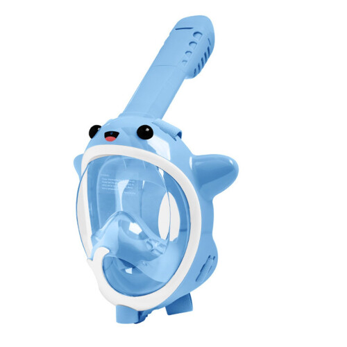 Fullface snorkel for , snorkeling with 180degree panoramic view, antifog function, foldable, drytops light blue Ref: 3627