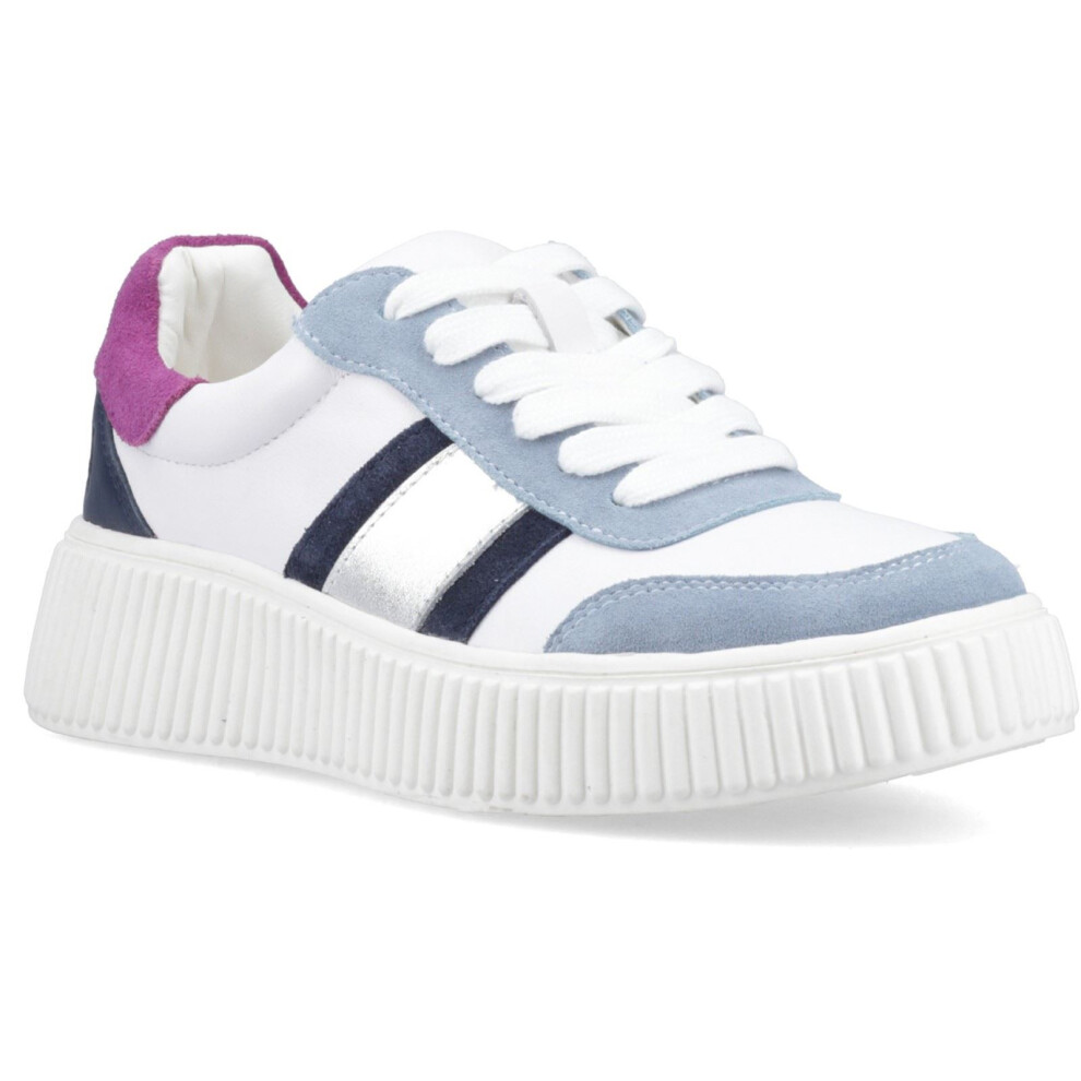 New Hush Puppies Women's (, ) Holly Suede Standard Trainers Silver 40758-81675