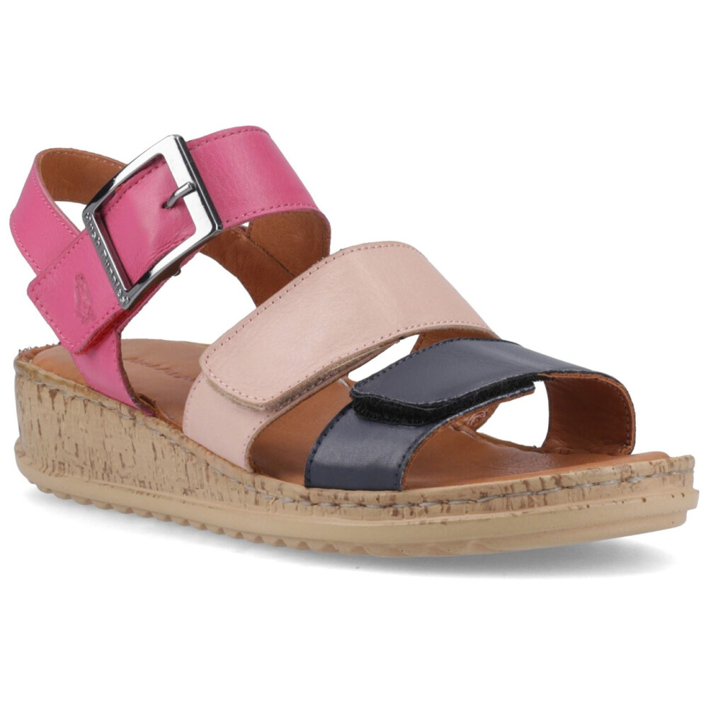 New Hush Puppies Women's (, ) Eliana Leather Fuchsia Standard Sandals Pink 43540-81482