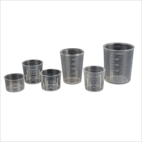 Pack of 5 Plastic Graduated Measuring Beaker Set Clear-15 ml 1