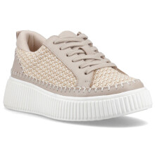 (, ) Hush Puppies Haisley Woven Textile Women's Taupe Standard Trainers