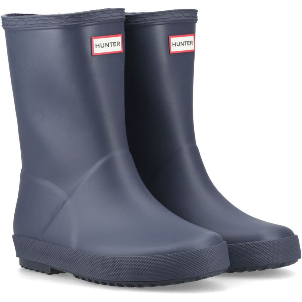 Hunter (, ) Kids First (Matte) Rubber Kid's Navy Standard Wellington Boots