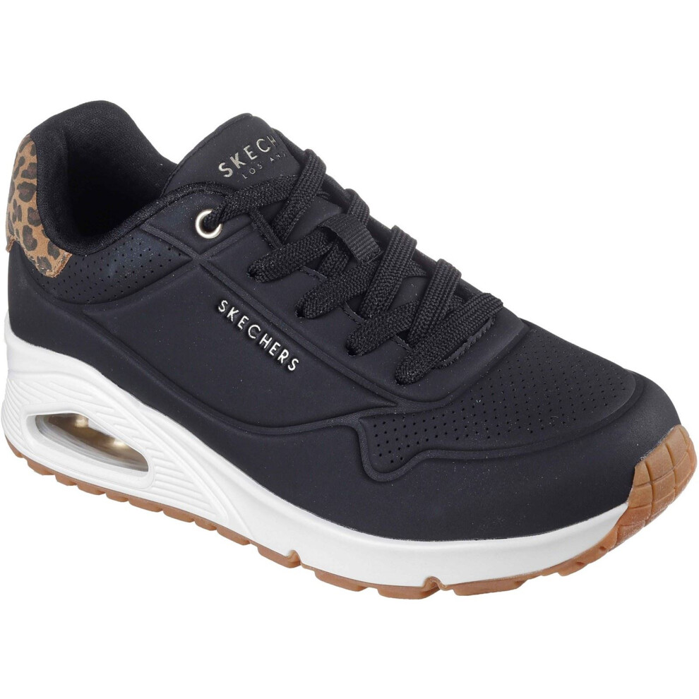 Skechers (, ) Uno - Jungle Nite Polyurethane Women's Black/Leopard Standard Trainers