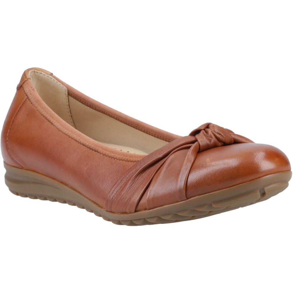 New Hush Puppies Girls (, ) Lilith Leather Women's Tan Standard Flats 42234-78956