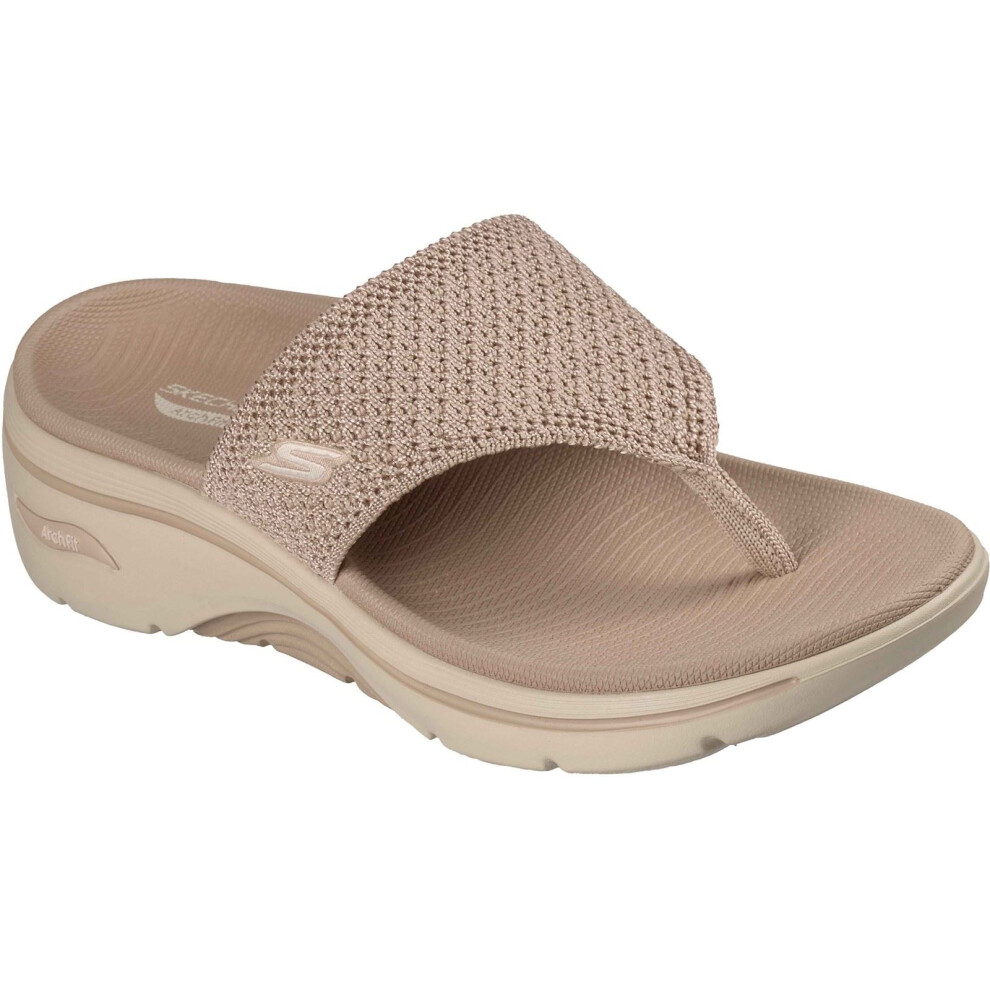 Skechers (, ) Go Walk Arch Fit 2.0 Textile Women's Taupe Standard Sandals
