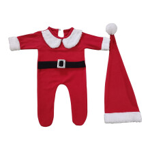 Photography Props Costume for Baby 0-1M Photoshooting Christmas Costume Pants Santa Hat born Posing Props