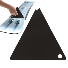 Triangular ice scraper made of acrylic for snowboard – adjustable and wax set