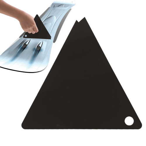 Triangular ice scraper made of acrylic for snowboard – adjustable and wax set