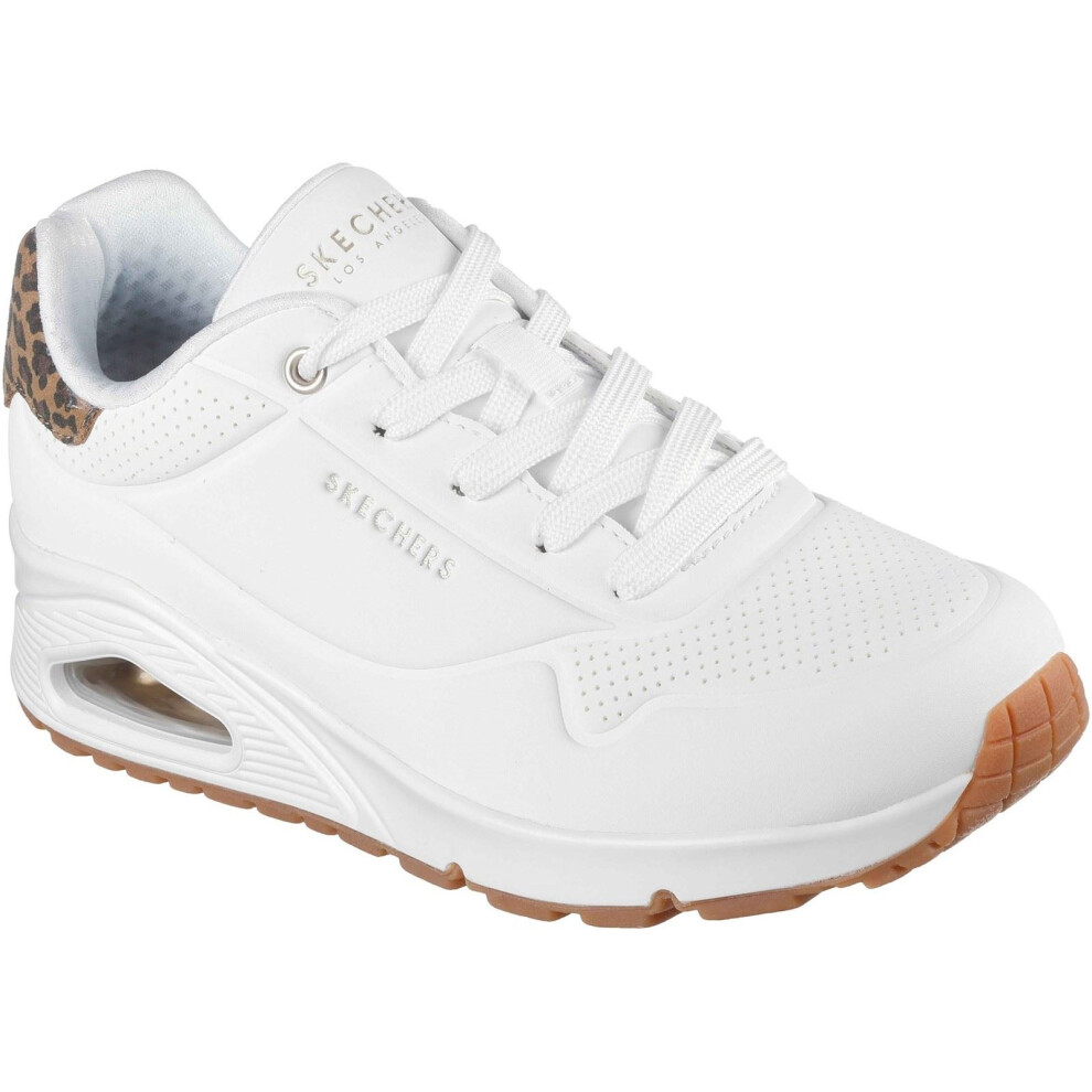 Skechers (, ) Uno - Jungle Nite Polyurethane Women's /Leopard Standard Trainers White
